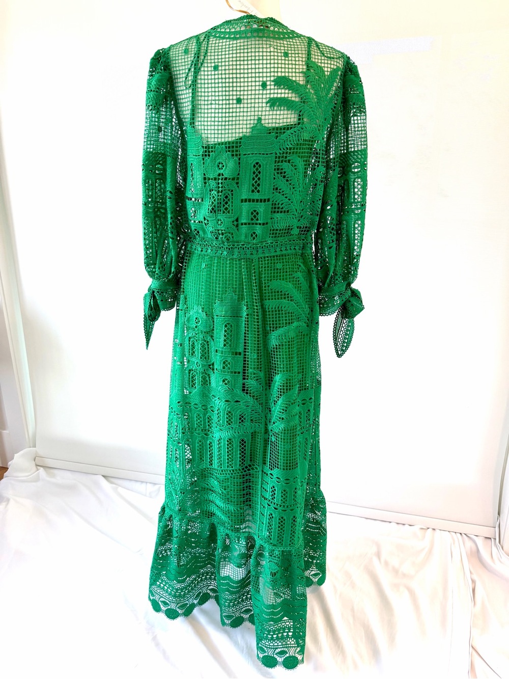 House of Harlow 1960 Emerald Green Crochet Maxi Dress